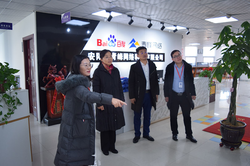 中共河南省委網(wǎng)信辦社評(píng)處處長李麗同志，中共安陽市委網(wǎng)信辦副主任、市互聯(lián)網(wǎng)行業(yè)黨委書記王曉萌同志蒞臨安陽青峰網(wǎng)絡(luò)參觀指導(dǎo)！